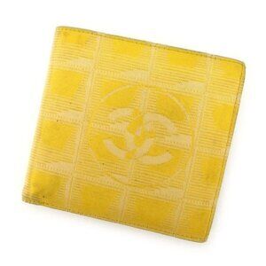 CHANEL Bifold Wallet yellow Women Authentic secondhand